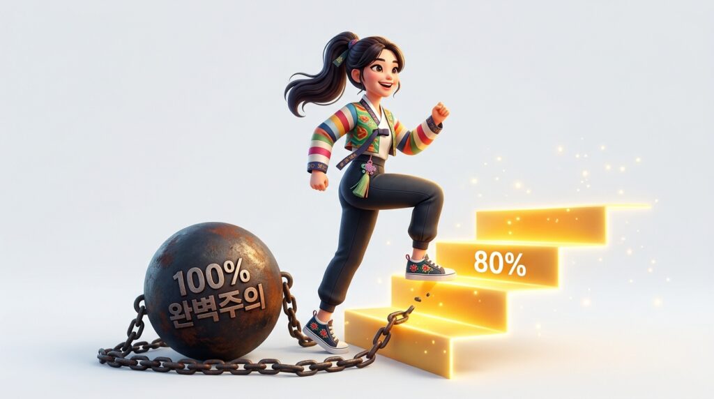 80% 달성을 상징하는 직관적인 인포그래픽
